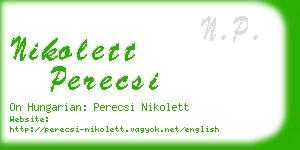 nikolett perecsi business card